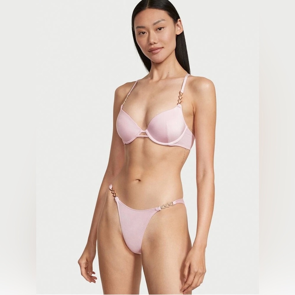 Victoria's Secret Push up Halter bikini top and shine strap v Brazilian bottom